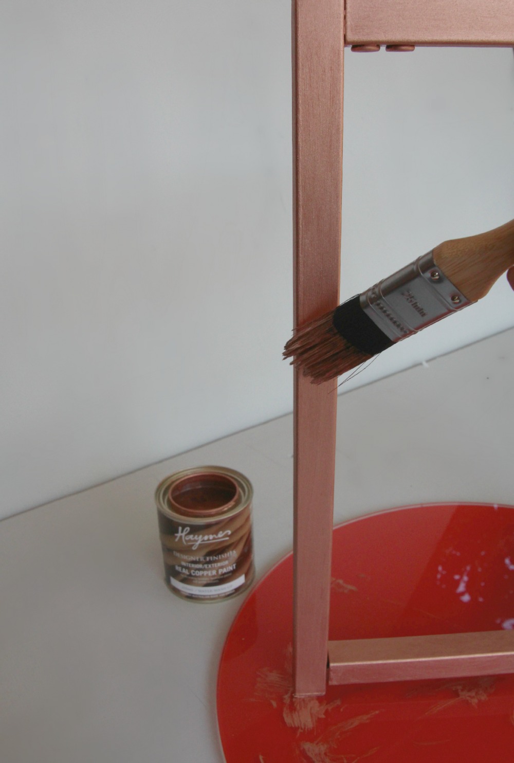 Paint frame with copper paint