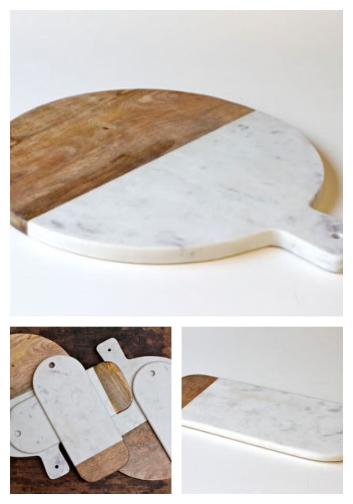 Marble and wood cheese board