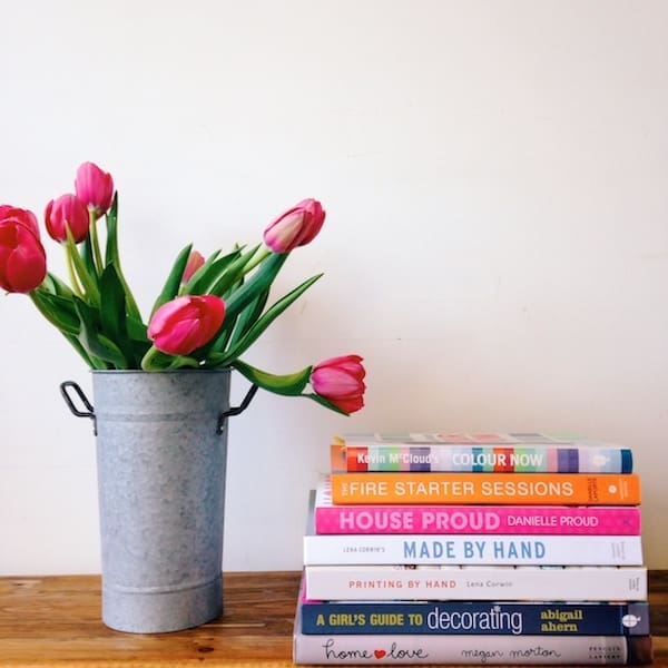 Flowers and books