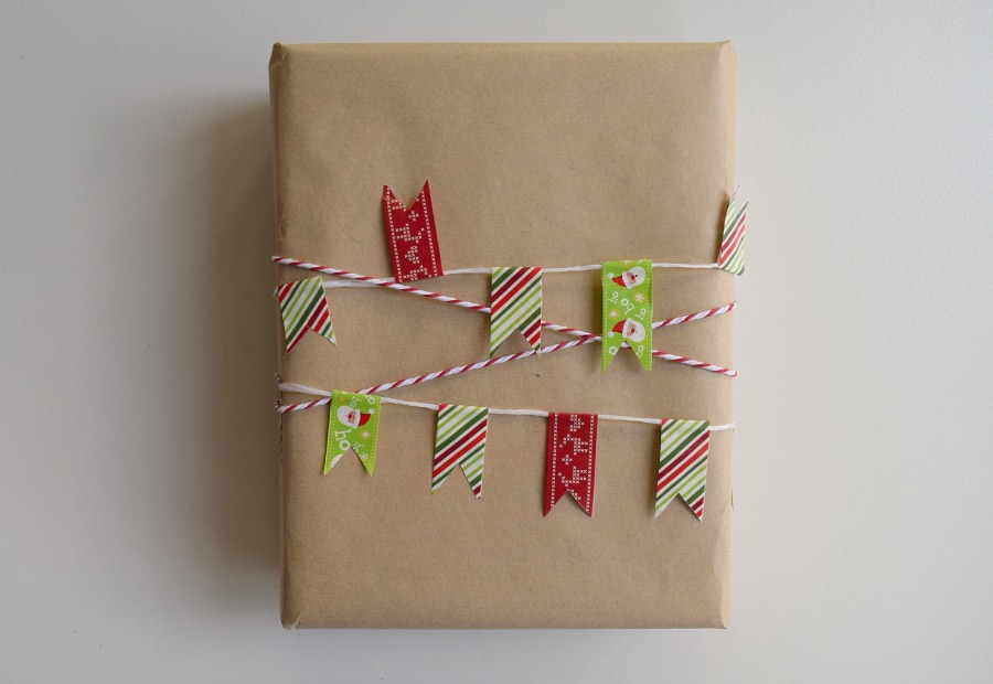 Bunting idea from 10 Christmas gift wrapping ideas 2014