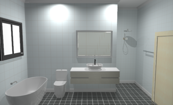 3D bathroom side ensuite design