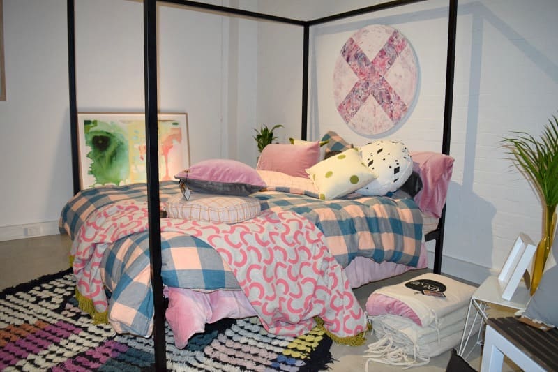 Bed in pop up shop