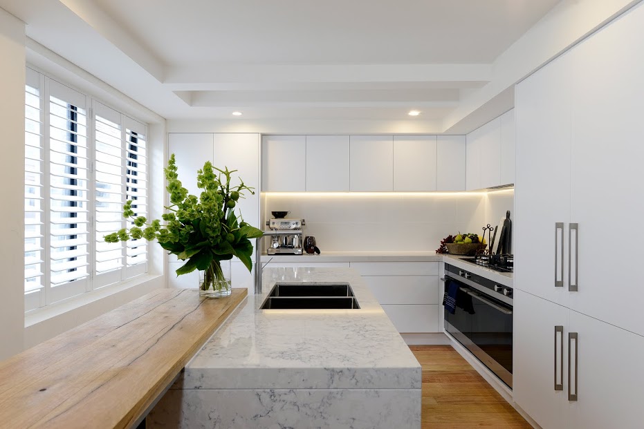 Modern bright white kitchen