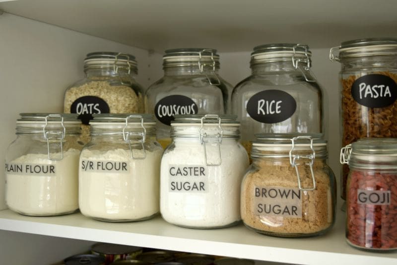 Jars with labels