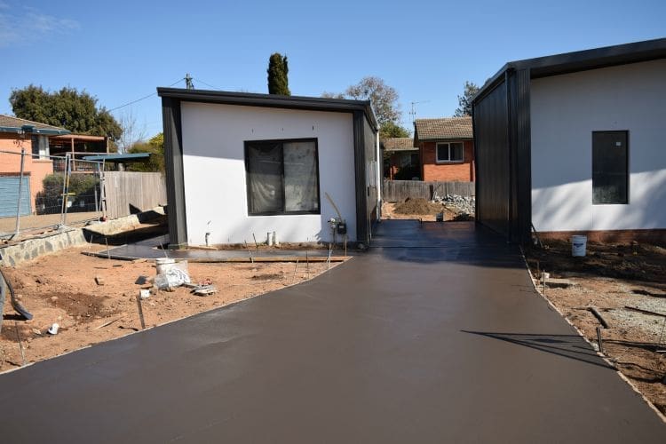 Driveway and footpath for small house complete