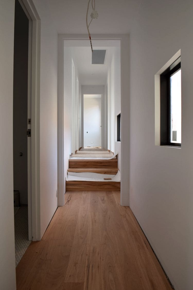 Hallway construction update timber flooring