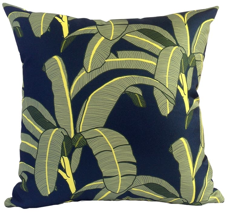 Navy and green cushion