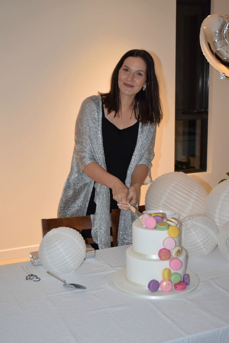 Cutting birthday cake