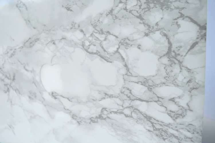 Close up of marble Macbook Air cover