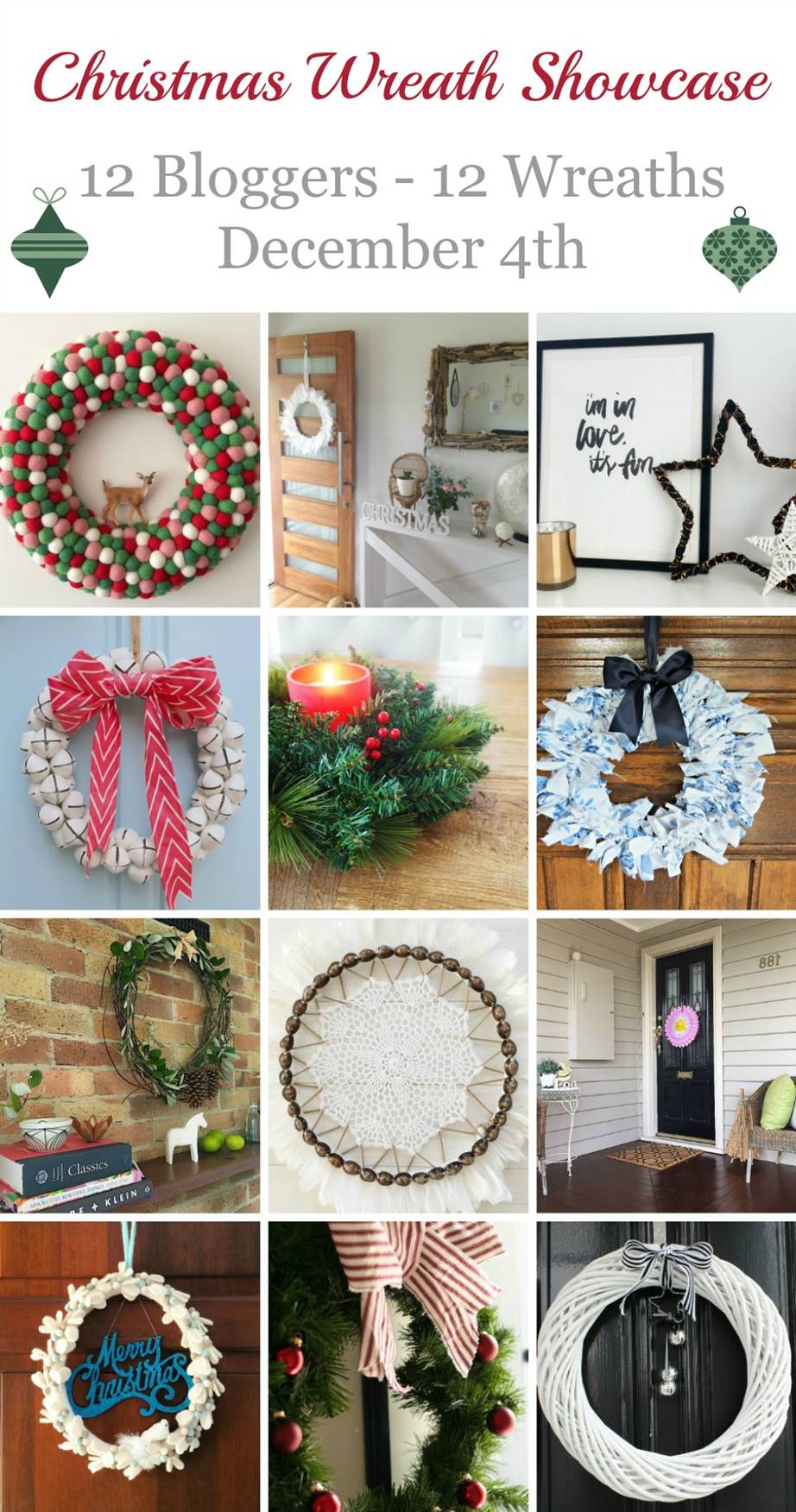 Christmas wreath showcase