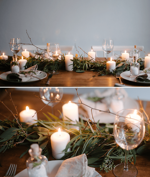 Natural Christmas table setting