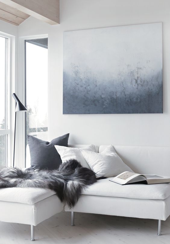 Grey interior Amazing Spaces Transformed by Artwork