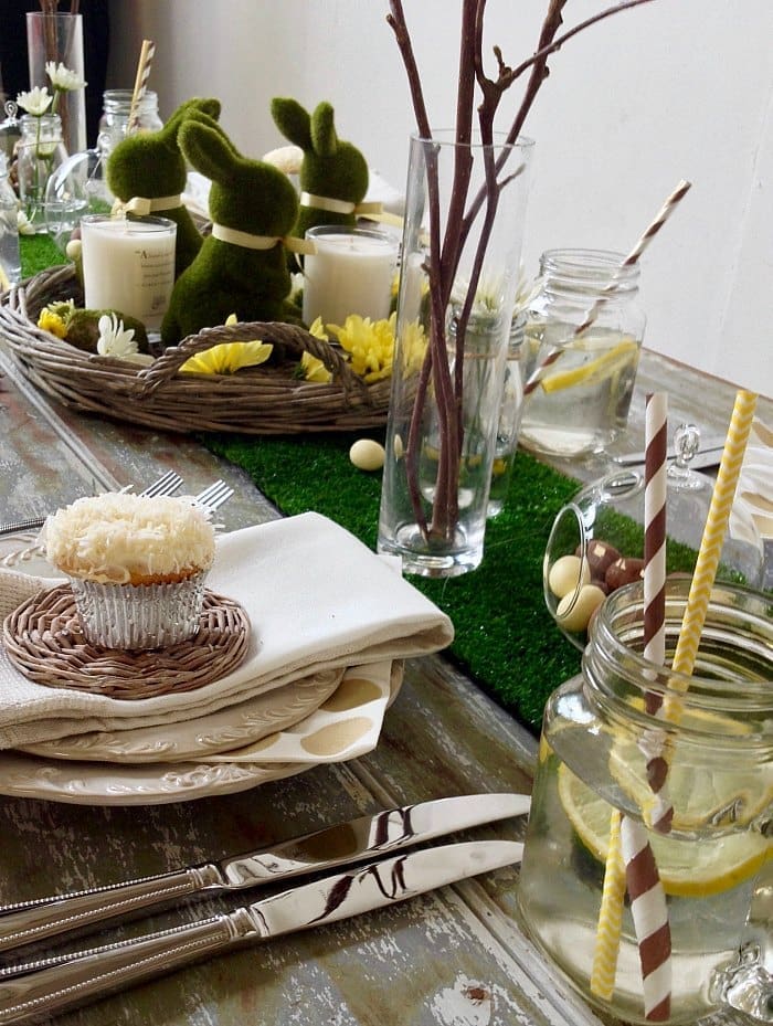 Woodland theme Easter Table Setting Ideas