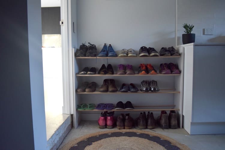 New shoe rack DIY dowel shoe rack