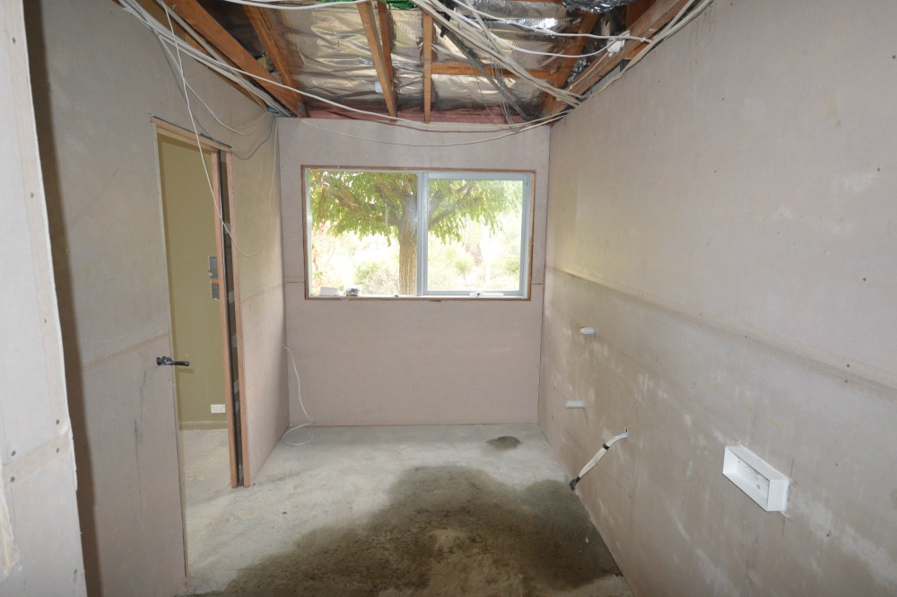 Bathroom resheeted ready for its modern marble makeover