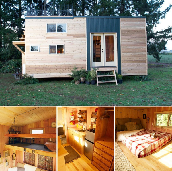 Timber and black tiny house