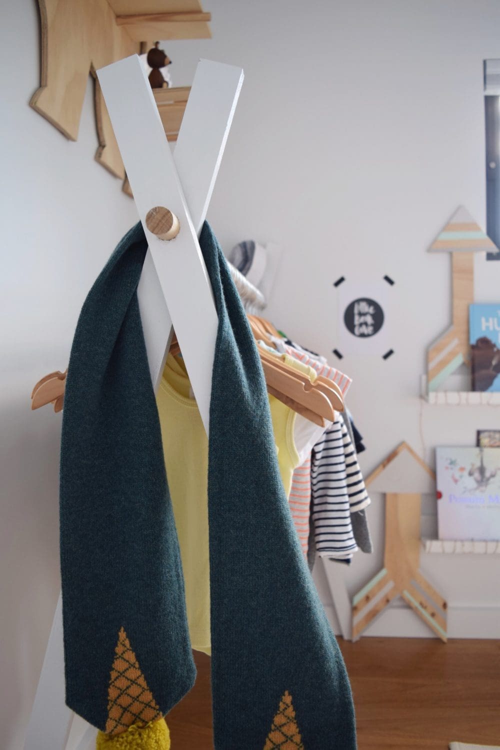 Teepee clothing rack