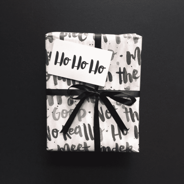 grey and white christmas wrapping paper