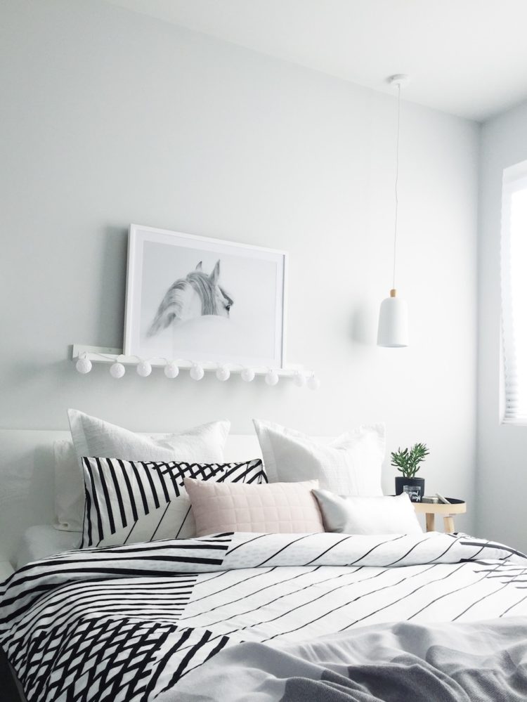 Black and white bedding