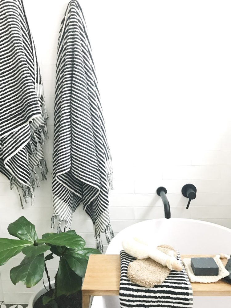 Turkish towels in bathroom