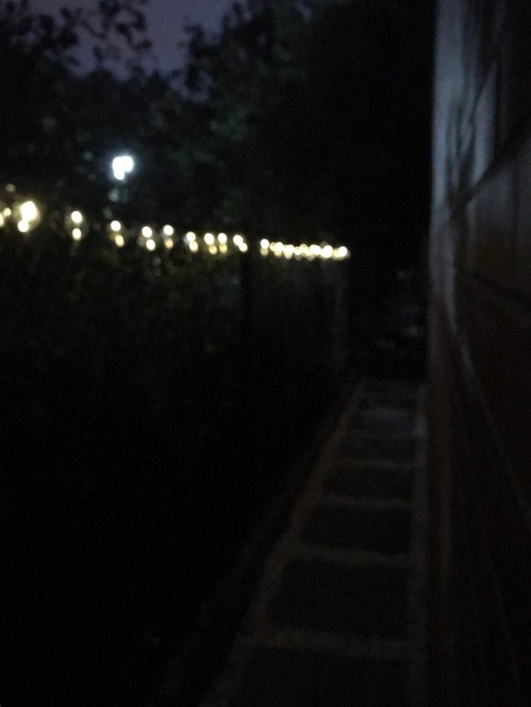 Night view of useable path