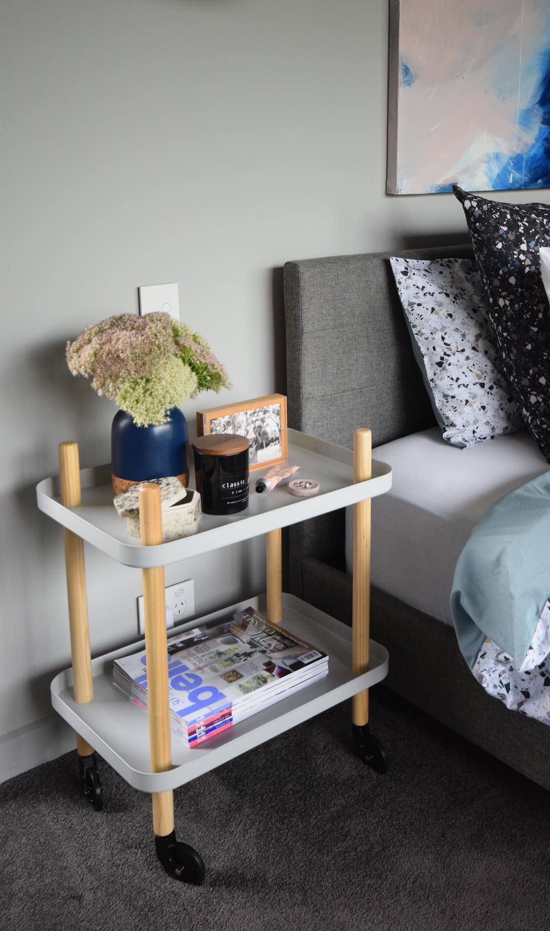 Bedside table bedroom makeover