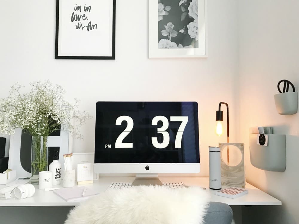 White creative workspace