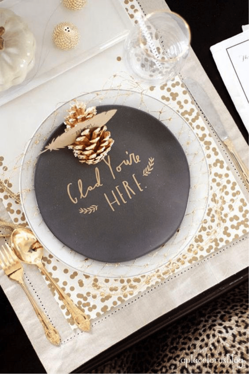 Gold place setting