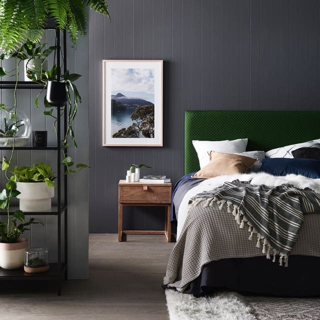 Green bedhead Autumn homewares