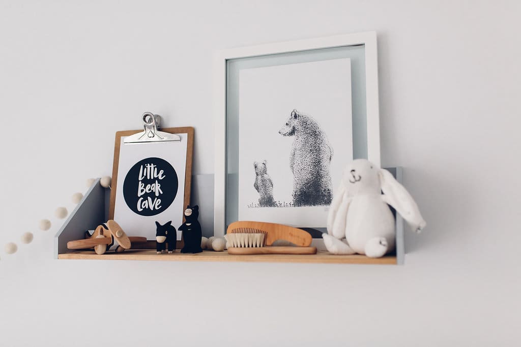 Bear shelf details unisex bear theme nursery