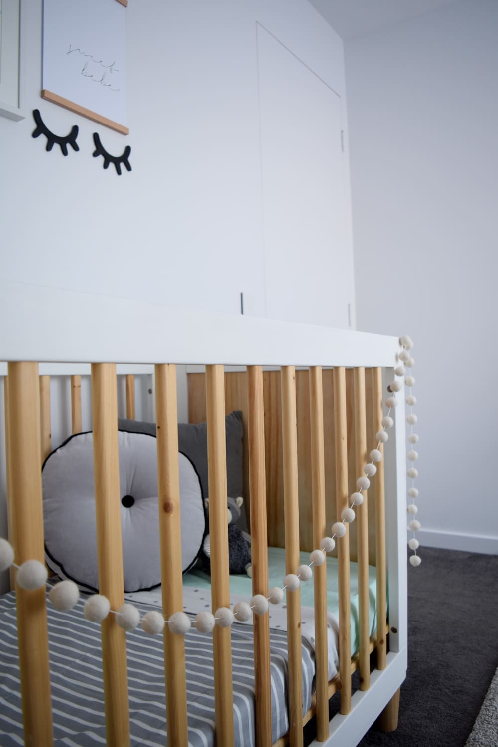 Bunting on baby cot