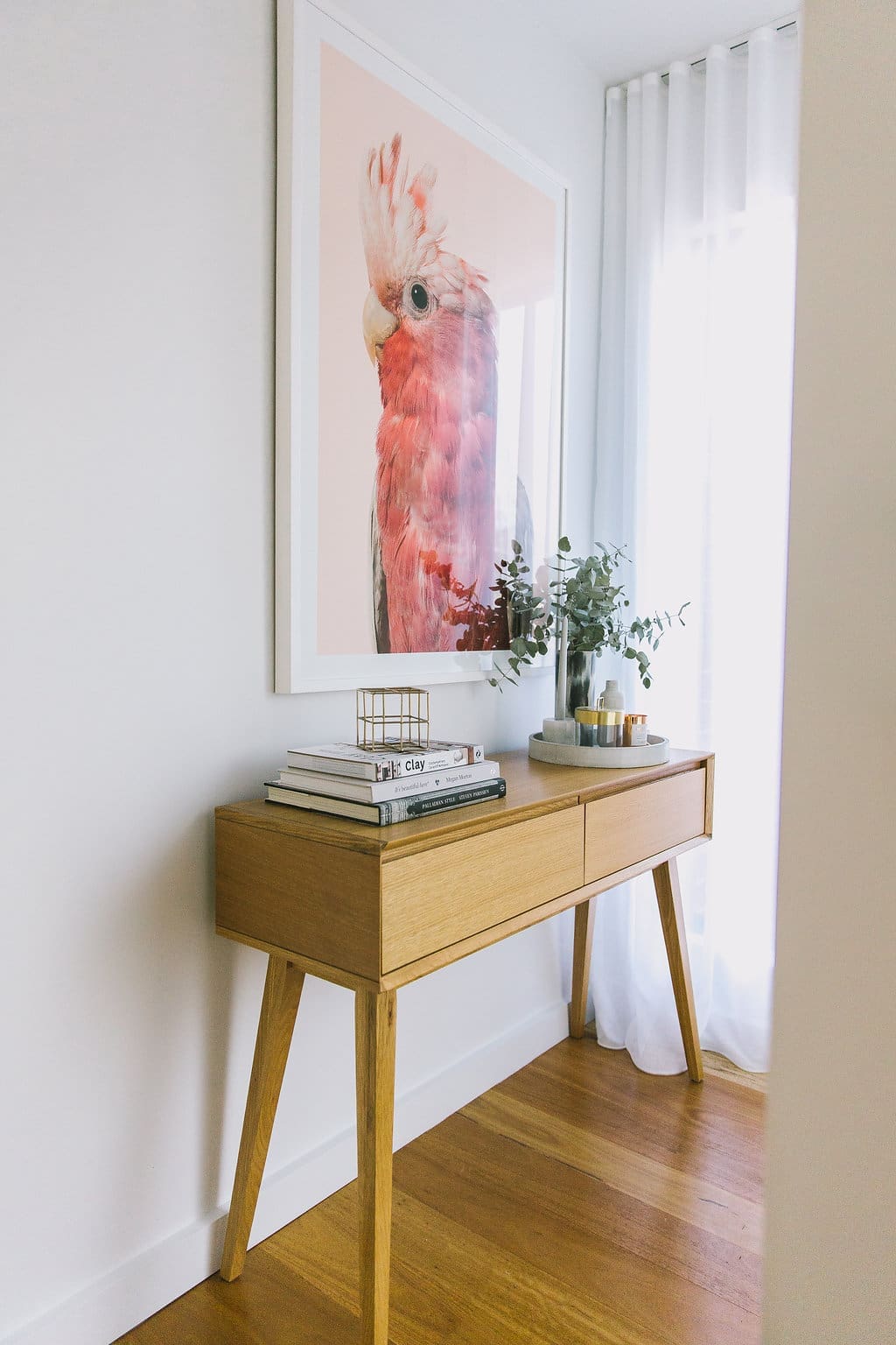 Sheer curtain in entry