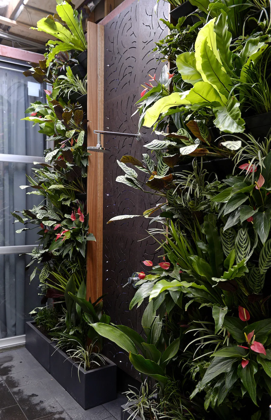 Outdoor shower in Michael and Carlene's terrace 