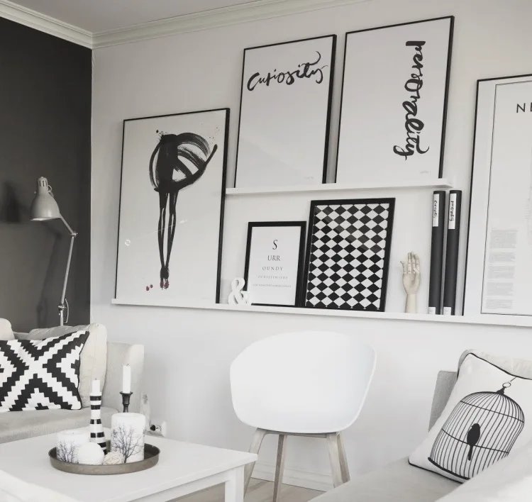 Black and white wall art ways to achieve a Scandinavian interior style