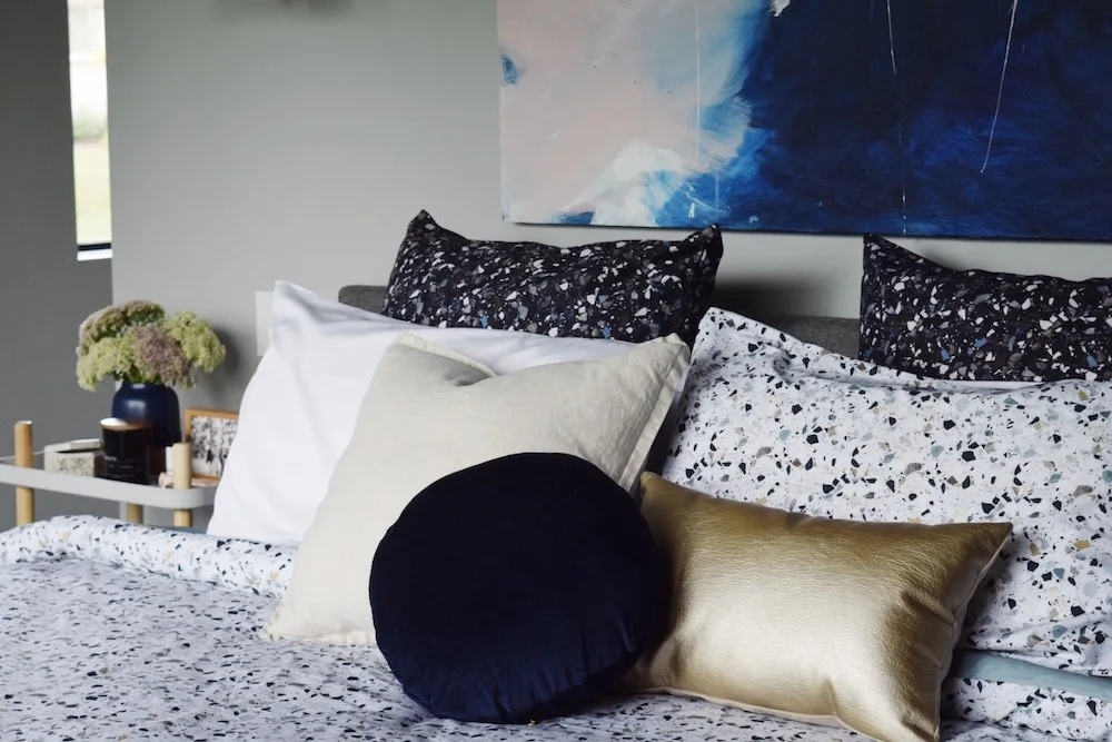 Cushion styling bedroom makeover