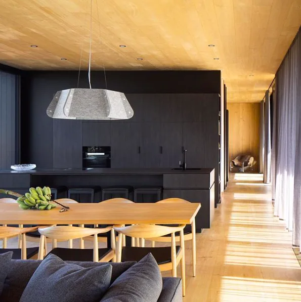 Black timber veneer kitchen