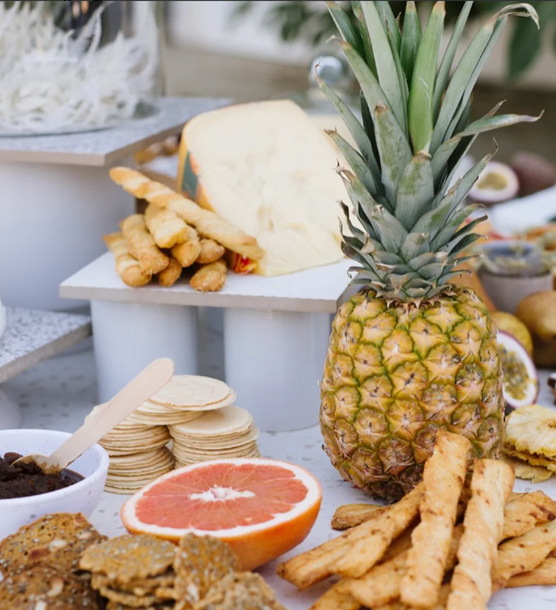 Whole fruits on grazing table