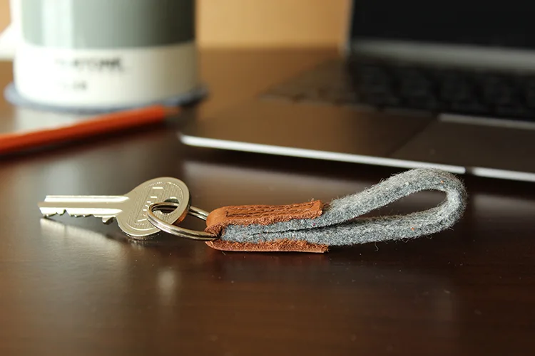 DIY leather and felt keyring