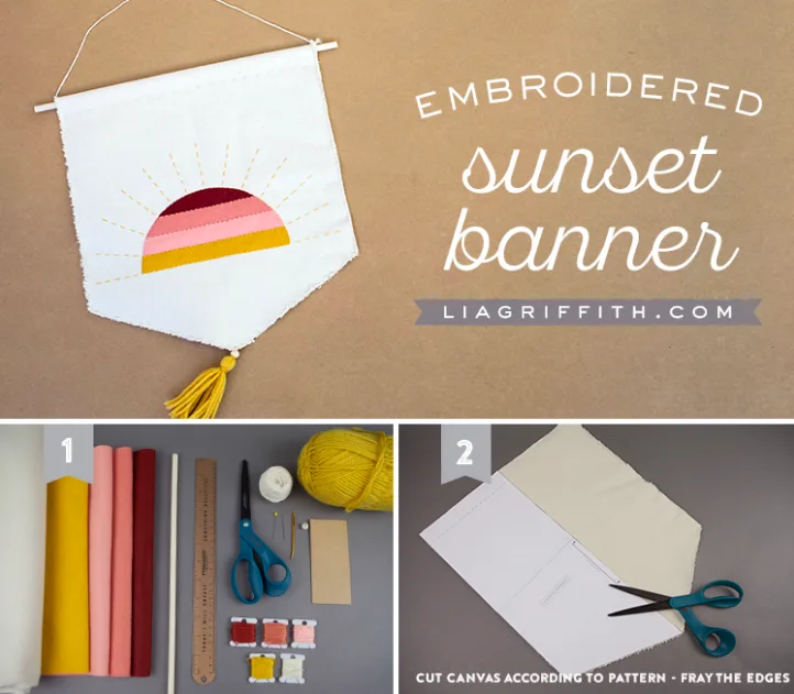 Sunset wall art using felt