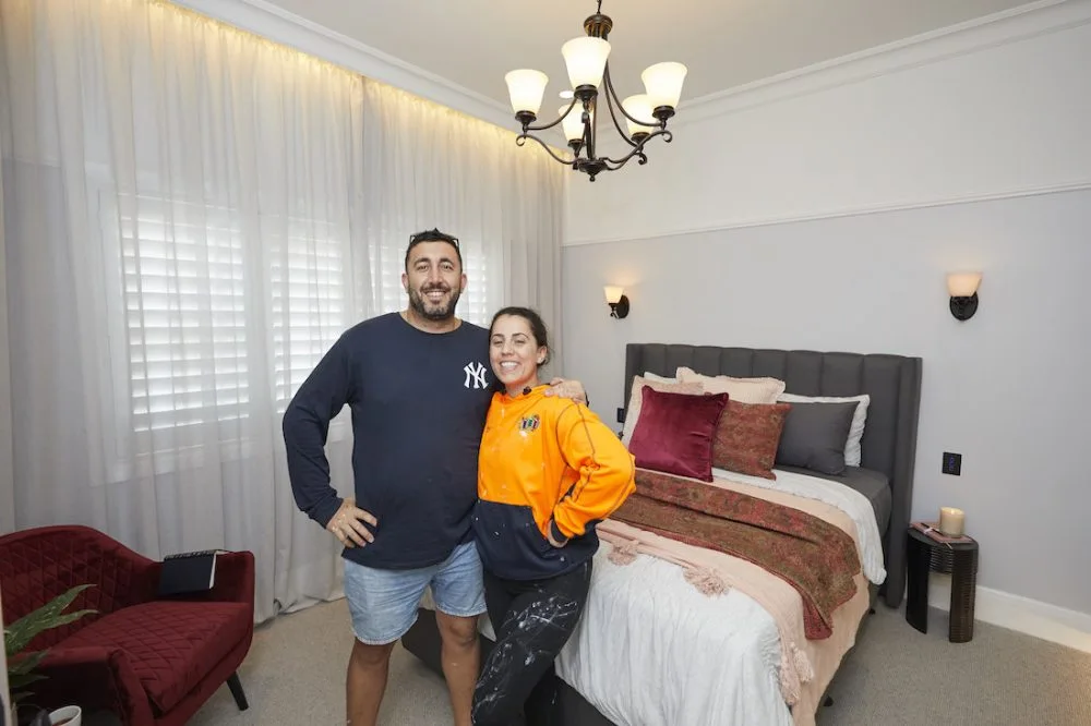 George and Sarah in their completed bedroom