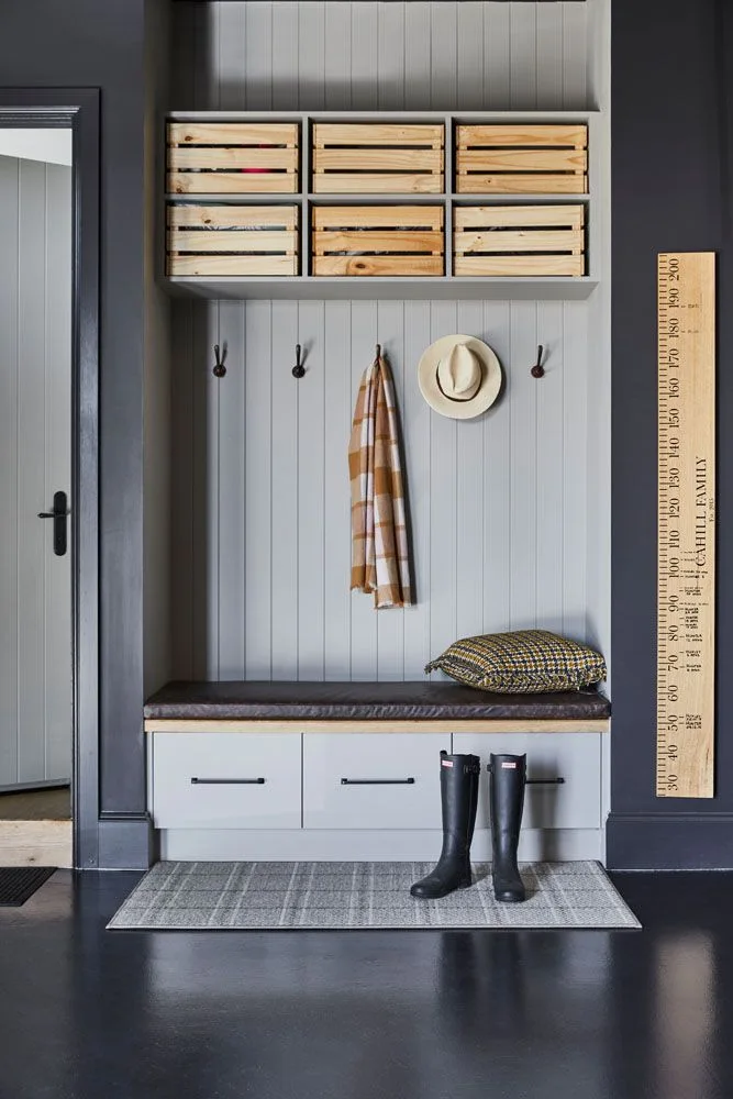 Mudroom with panel wall