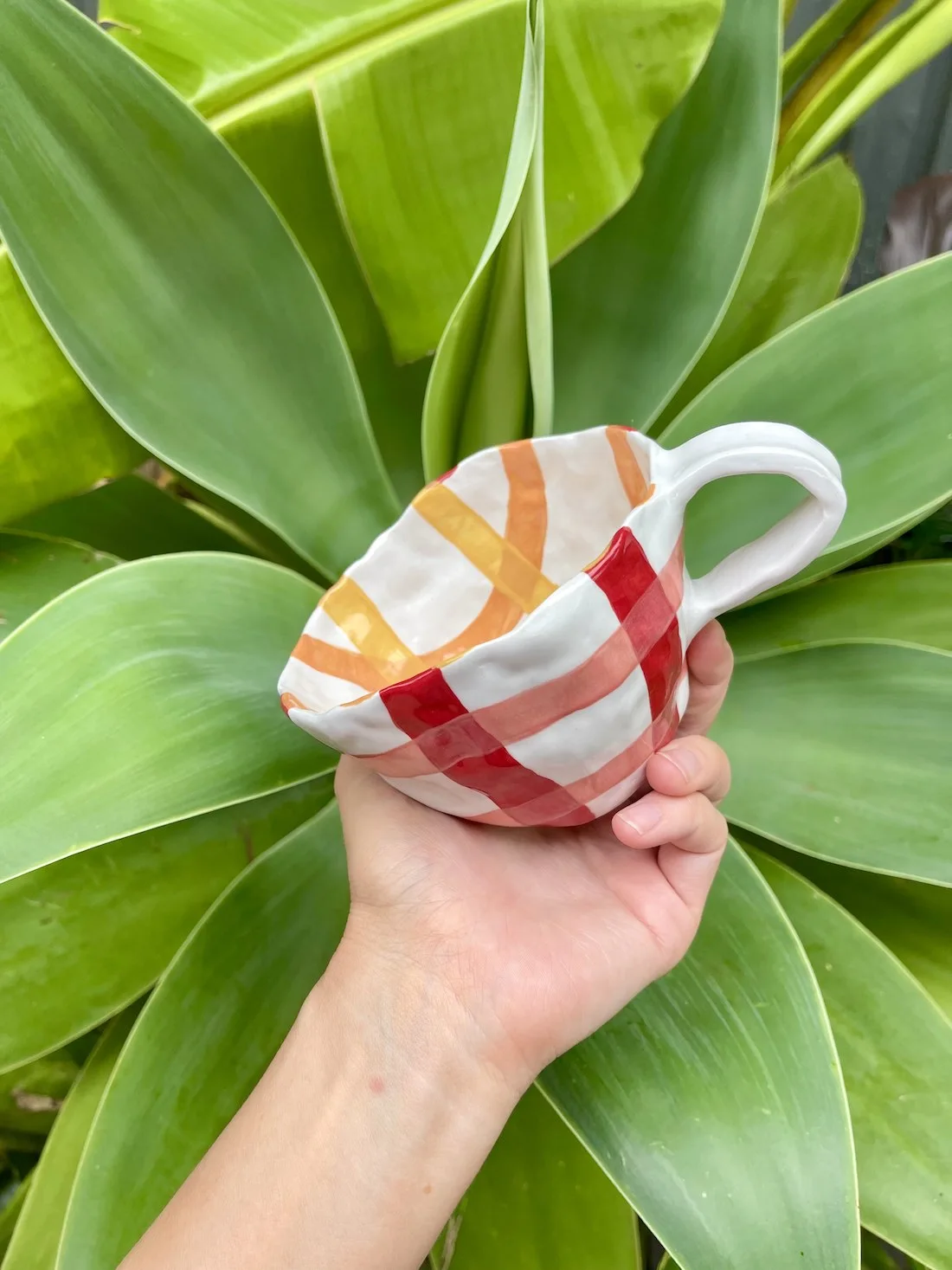 Gingham mug from Ahyayah ceramics