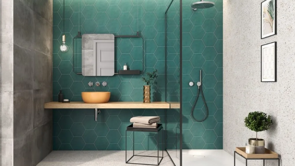 GreenHexagon_GreenBathroomTiles