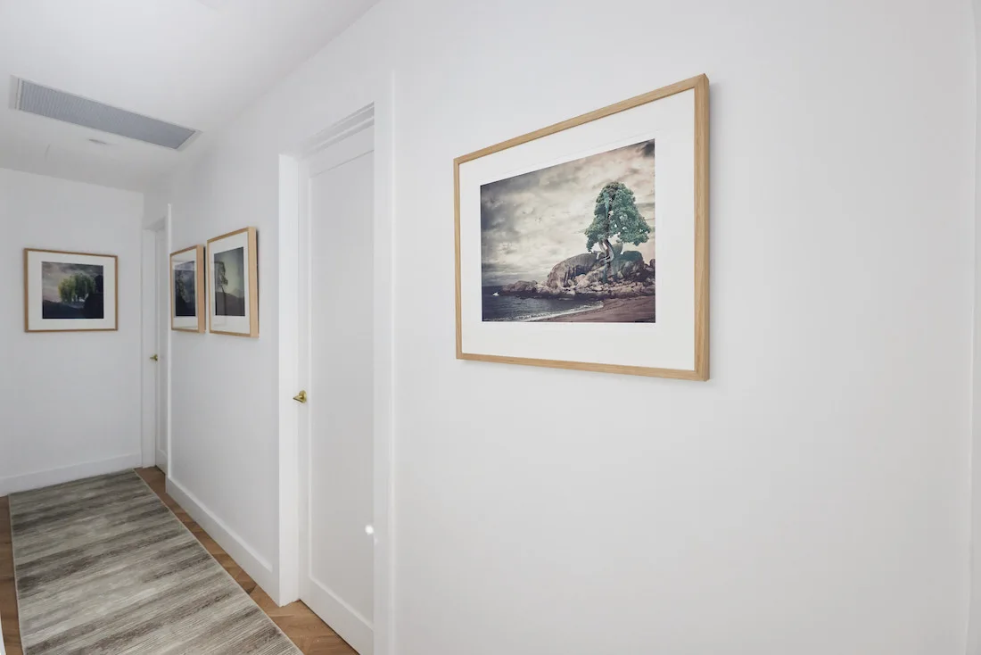 Small hallway with artwork