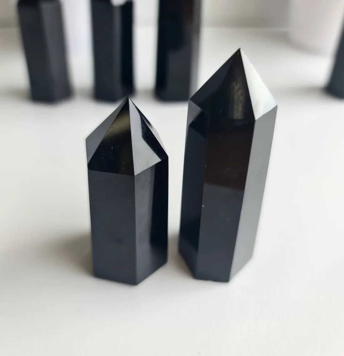 Black obsidian crystal