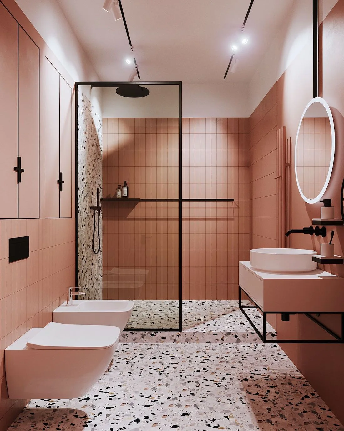 terracotta terrazzo bathroom