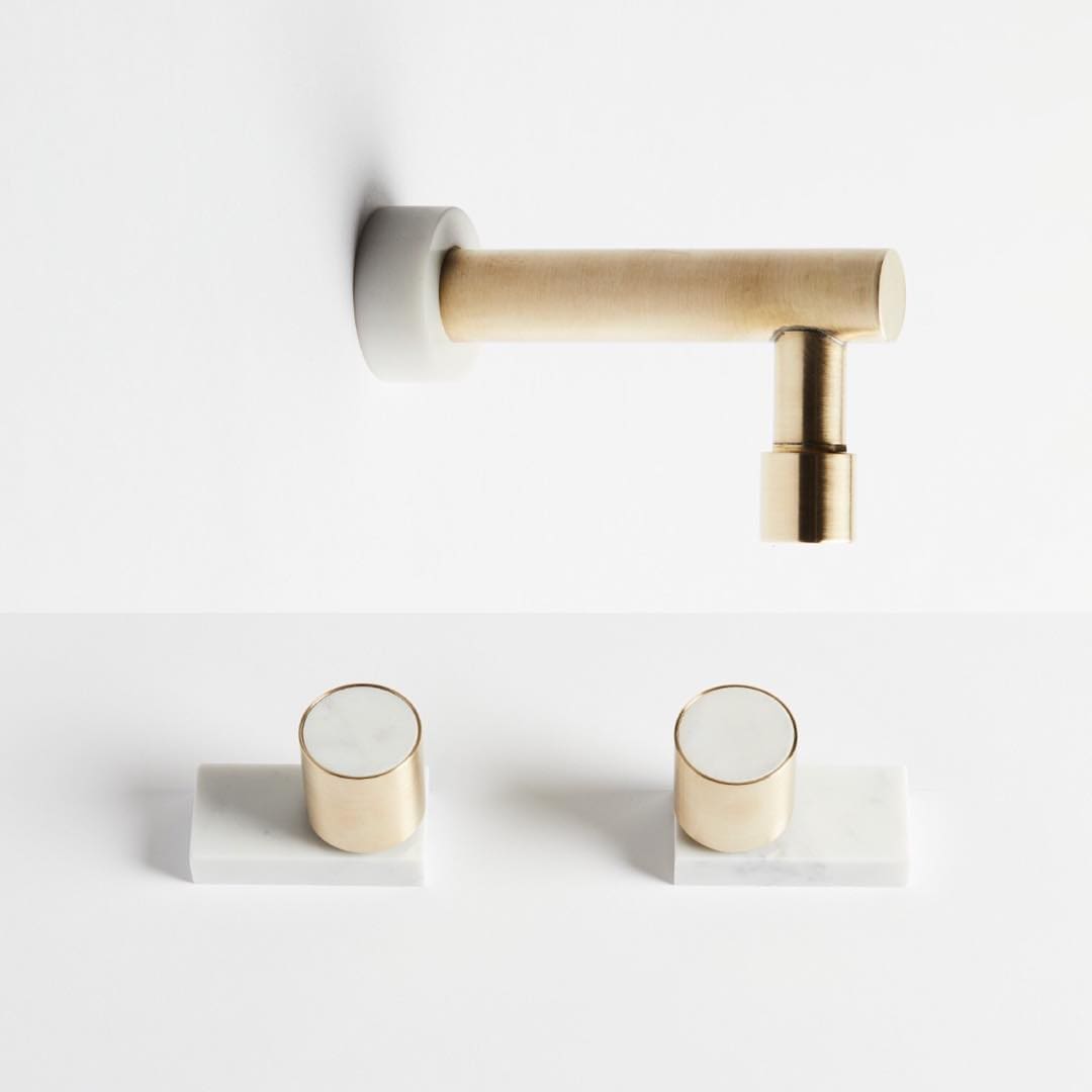 Brass and marble tapware