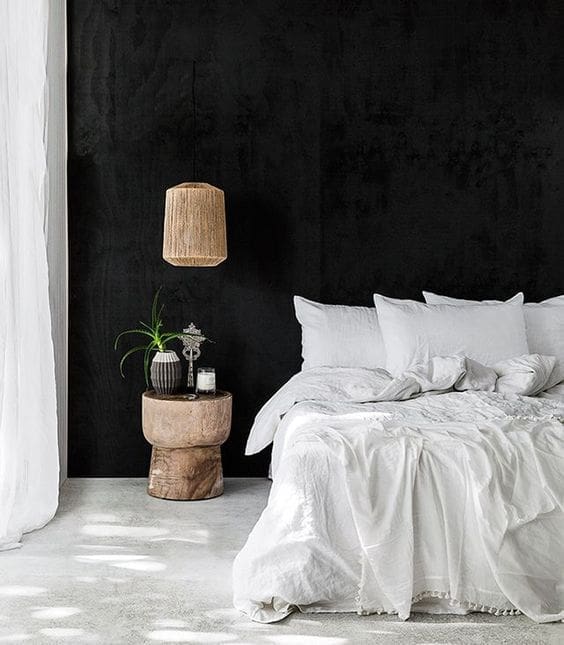 Black feature wall