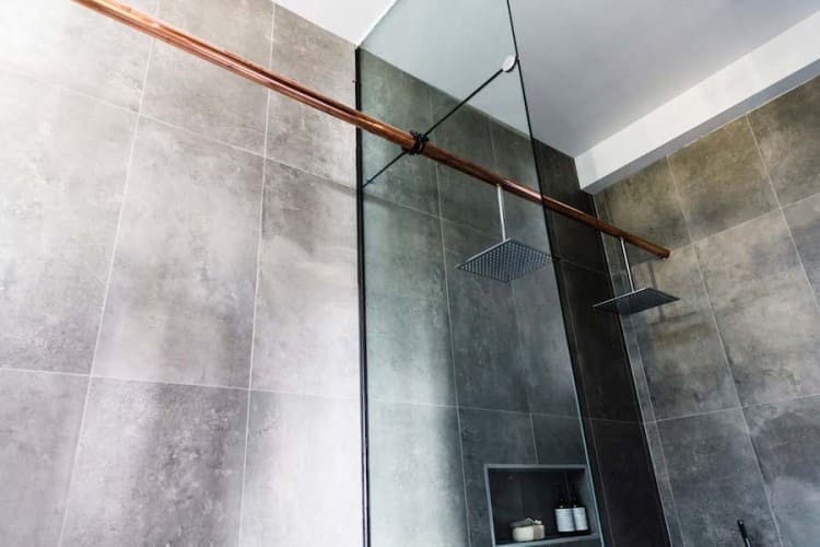 Chris and Jenna copper shower