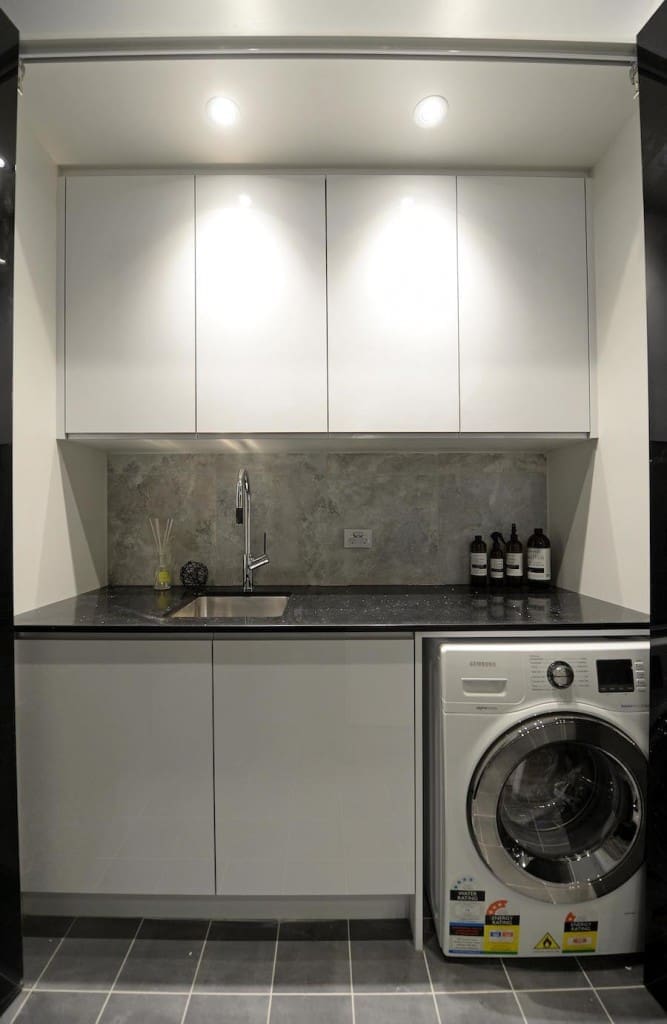 Chris and Jenna laundry room the block